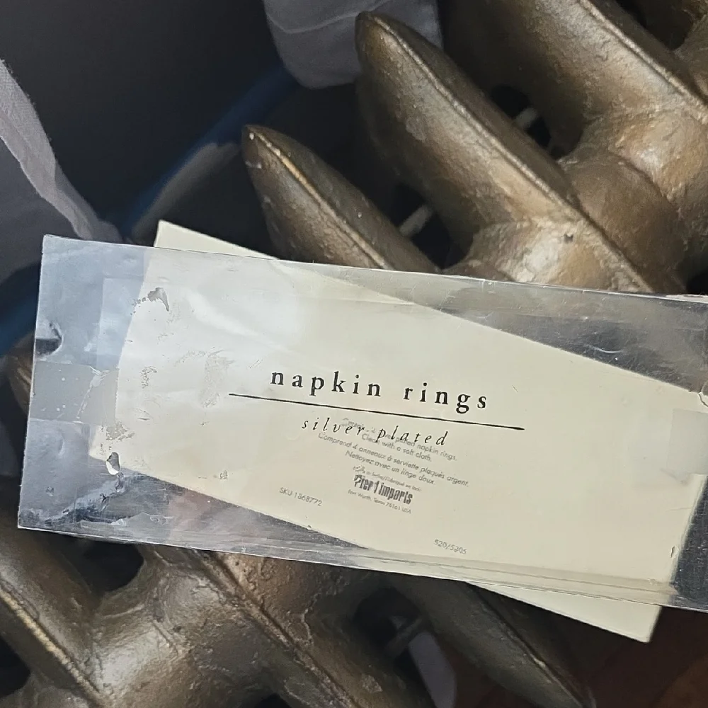 Pier 1 Silver Napkin Rings Set